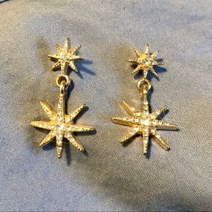 Gold star burst earrings